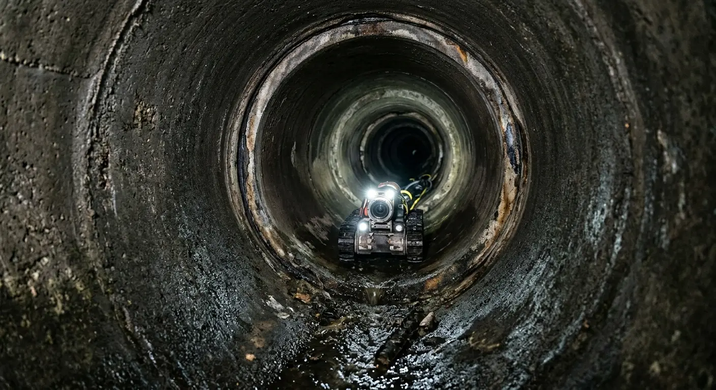 Robotic sewer camera inspecting pipe interior for Sewer Line Repair in Kingman